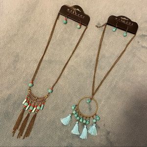 2 for 1 necklaces with matching earrings